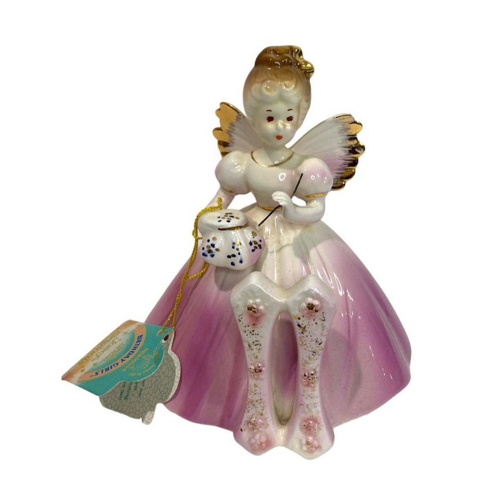 Josef Original 11 Years Porcelain Birthday Angel Girl Figurine 5.5"h Hang Tag Ta
